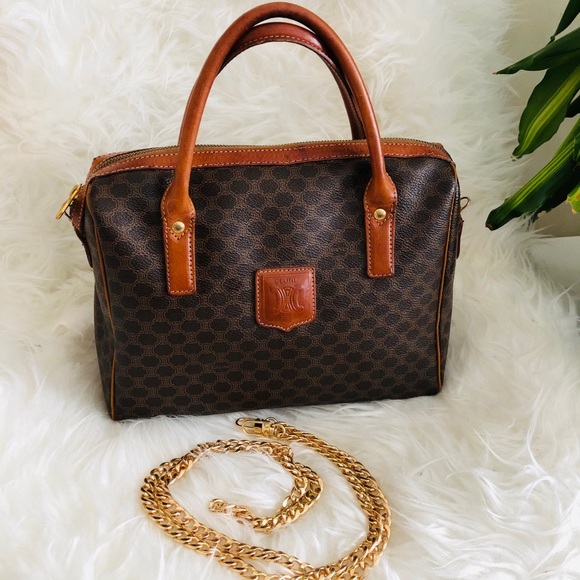 Vintage Celine Macadam Leather Crossbody Handbag - Picture 2 of 3